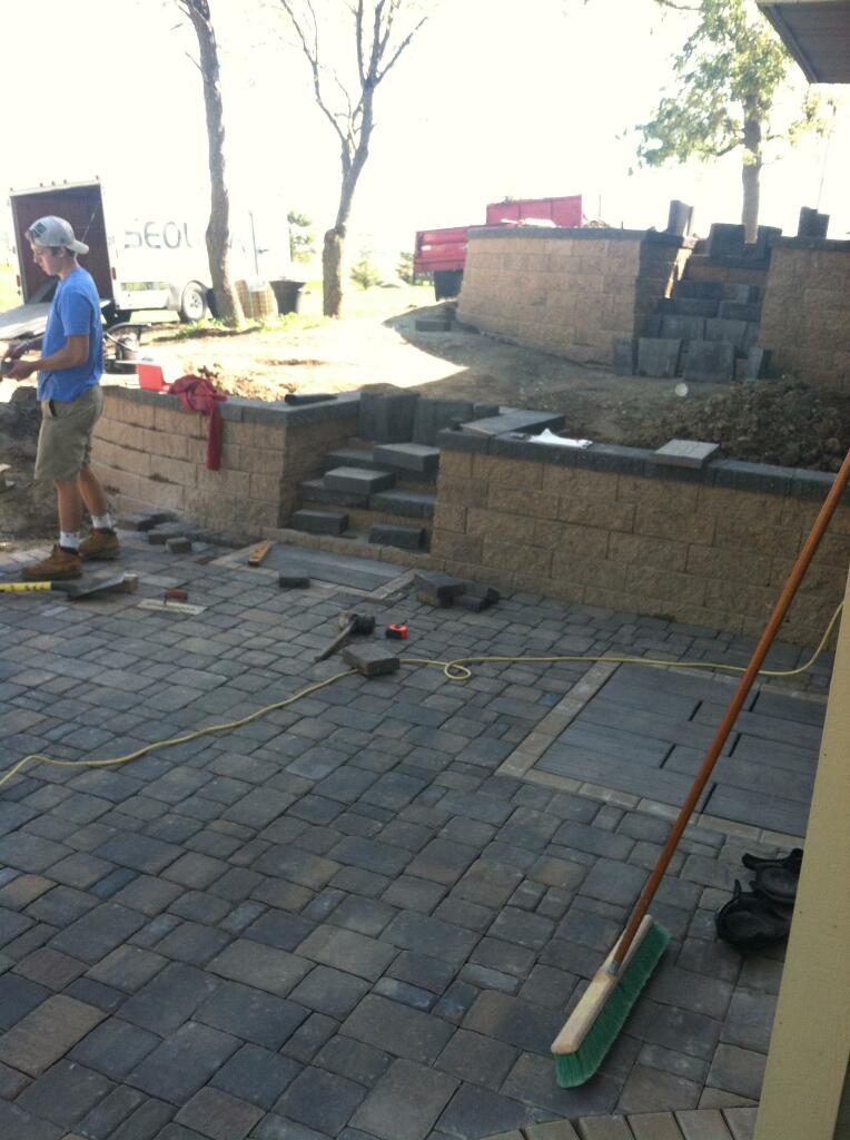 Patio, Stairs and Wall Construction by Sequoia Landscape