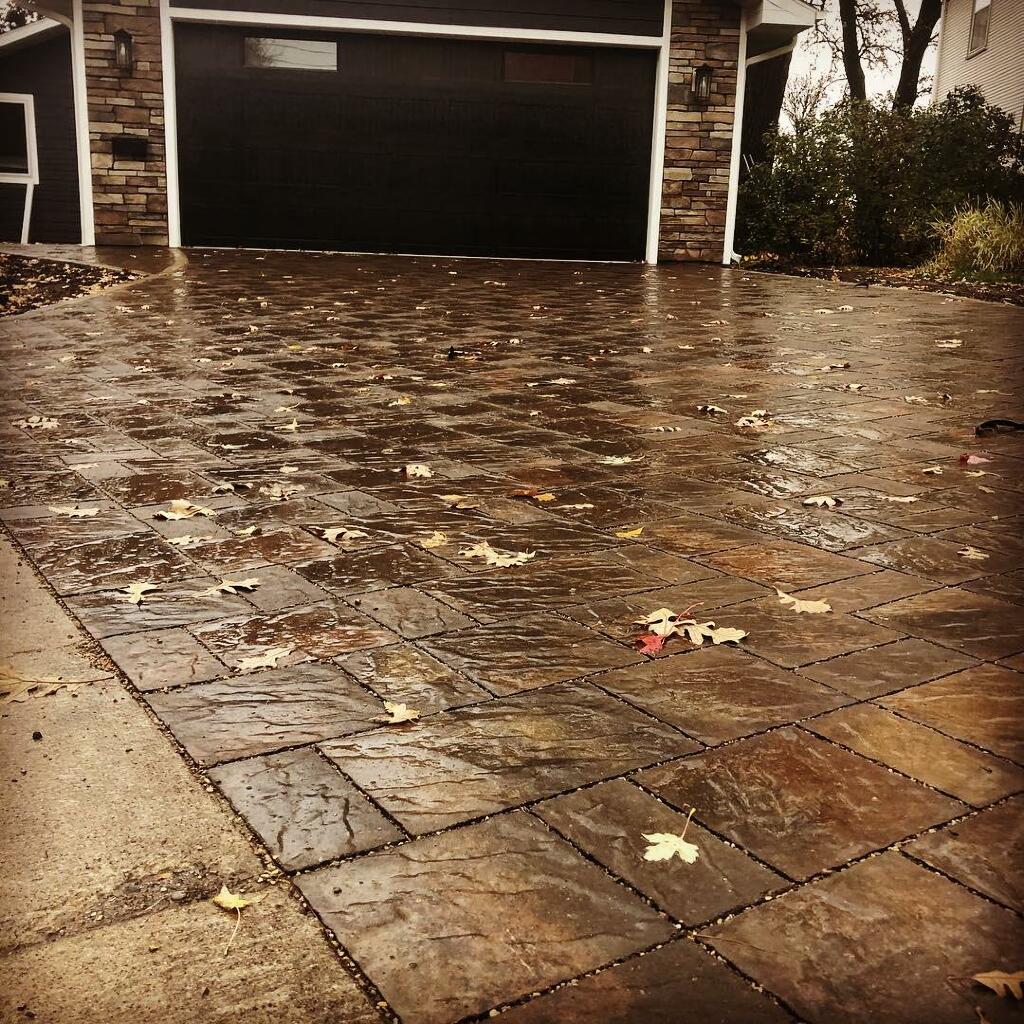 Tan Permeable Pavers in Driveway by Sequoia Landscape