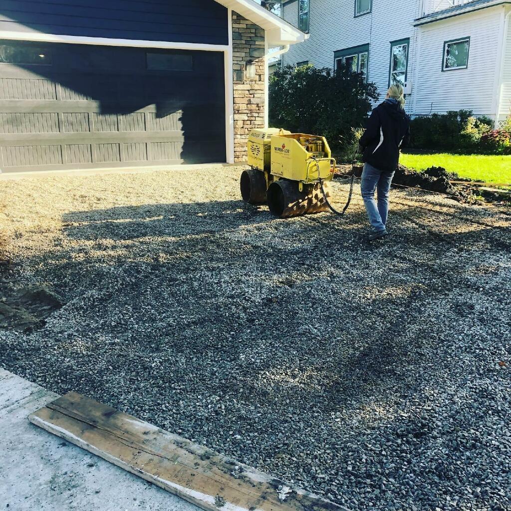 Preparing to Install Premeable Pavers by Sequoia Landscape