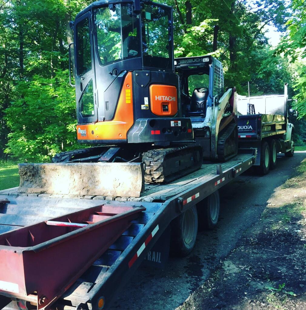 Skid Steer on Trailer