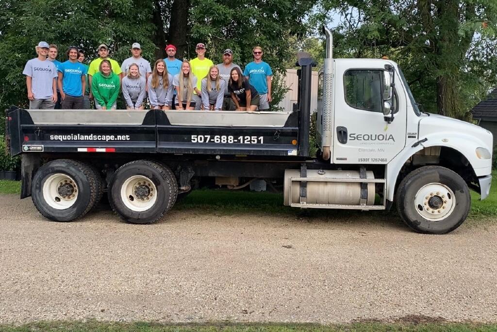 Team on Dump Truck at Sequoia Landscape